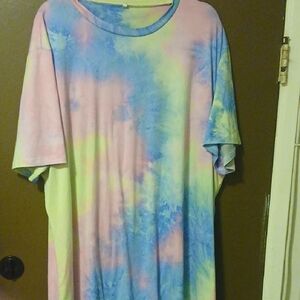 SHEIN Tie-Dye Pajama Dress - Pink, Blue, Yellow
